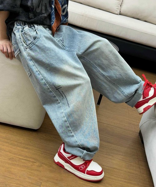 aimoha(アイモハ)の「【aimoha-KIDS-】ダメージデニムパンツ(デニムパンツ・キッズ・ブルー・90/100/110/120/130)」の6枚目の写真