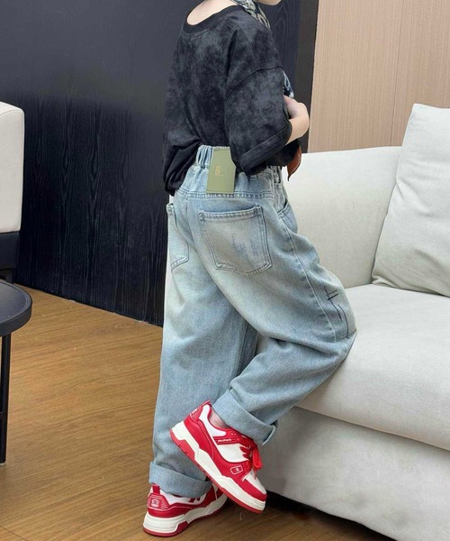 aimoha(アイモハ)の「【aimoha-KIDS-】ダメージデニムパンツ(デニムパンツ・キッズ・ブルー・90/100/110/120/130)」の7枚目の写真