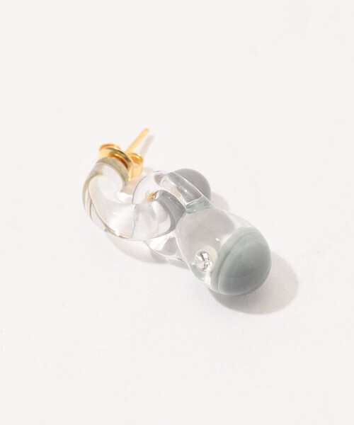 LEVENS（レヴェンス）の「LEVENS JEWELS MINI GLASS HOOP ピアス（ピアス（片耳用）・レディース・ホワイト系その他/グレー系その他2/ブラック系その他・FREE）」の5枚目の写真