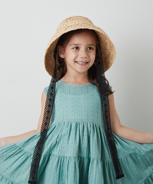 riziere(リジェール)の「ラフィアバケットハット(ハット・キッズ・ブラック/アイボリー・FREE)」の2枚目の写真