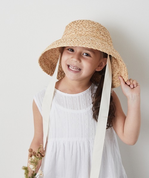 riziere(リジェール)の「ラフィアバケットハット(ハット・キッズ・ブラック/アイボリー・FREE)」の6枚目の写真