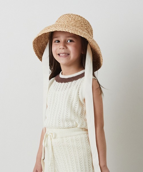 riziere(リジェール)の「ラフィアバケットハット(ハット・キッズ・ブラック/アイボリー・FREE)」の14枚目の写真