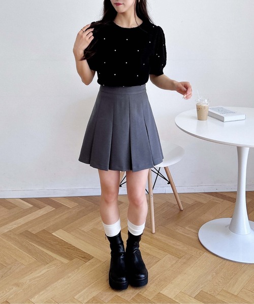 INGNI（イング）の「ビジュー付ブークレニット（ニット/セーター・レディース・ピンク/グレー/オフホワイト/ブラック・M）」の9枚目の写真