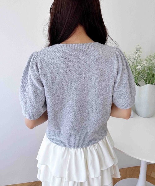 INGNI（イング）の「ビジュー付ブークレニット（ニット/セーター・レディース・ピンク/グレー/オフホワイト/ブラック・M）」の14枚目の写真