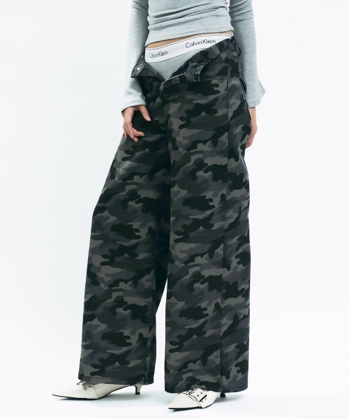 セール】Dark camouflage wide pants / ダークカモフラ－ジュ