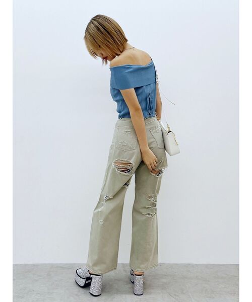 オーバークラッシュワイドデニムパンツ（デニムパンツ）｜EVRIS