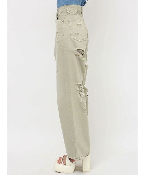 EVRIS（エヴリス）の「オーバークラッシュワイドデニムパンツ（デニムパンツ・レディース・グリーン/ブルー・SMALL/MEDIUM）」の18枚目の写真