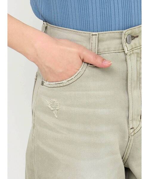 EVRIS（エヴリス）の「オーバークラッシュワイドデニムパンツ（デニムパンツ・レディース・グリーン/ブルー・SMALL/MEDIUM）」の22枚目の写真