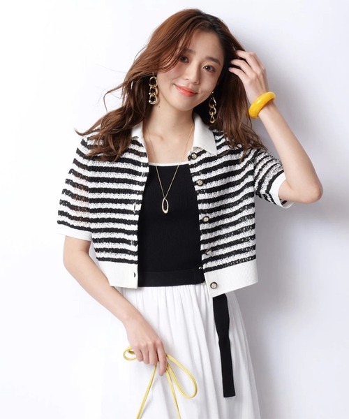 JUSGLITTY - 12/20〜お休み   タグ付き新品！ジャスグリッティーニット☆ JUSGLITTY（ジャスグリッティー）の「衿付柄編みカーディガン（ニット