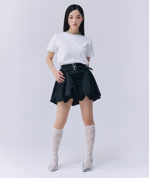 EIMY ISTOIRE（エイミーイストワール）の「パールロゴTシャツ（Tシャツ/カットソー・レディース・ホワイト/ピンク/ブラック/サックスブルー・F）」の6枚目の写真