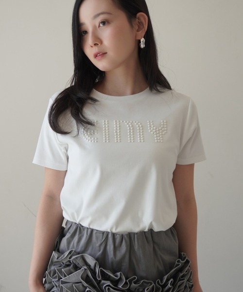 パールロゴTシャツ（Tシャツ/カットソー）｜eimy istoire