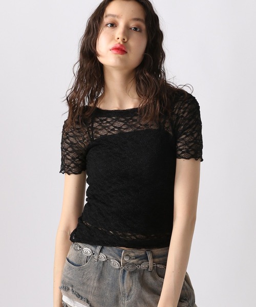 FOREVER 21(フォーエバー トゥエンティーワン)の「【2025SS】レース2WAYTシャツ(Tシャツ/カットソー・レディース・ブラック/オフホワイト/ナチュラル・SMALL/MEDIUM)」の16枚目の写真