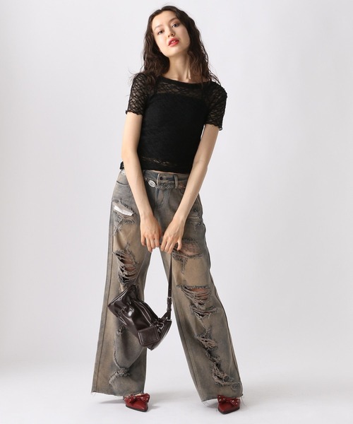 FOREVER 21(フォーエバー トゥエンティーワン)の「【2025SS】レース2WAYTシャツ(Tシャツ/カットソー・レディース・ブラック/オフホワイト/ナチュラル・SMALL/MEDIUM)」の14枚目の写真