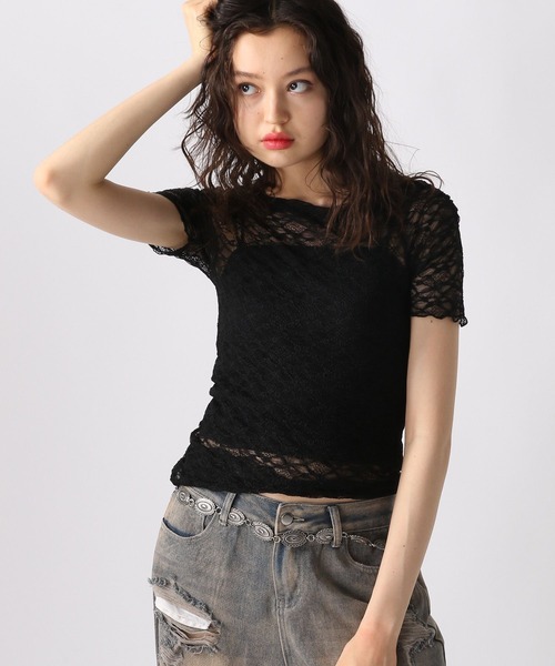 FOREVER 21(フォーエバー トゥエンティーワン)の「【2025SS】レース2WAYTシャツ(Tシャツ/カットソー・レディース・ブラック/オフホワイト/ナチュラル・SMALL/MEDIUM)」の17枚目の写真