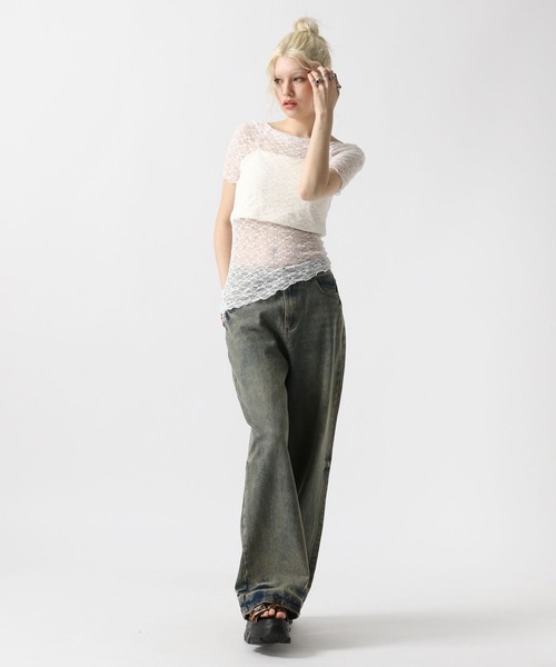 FOREVER 21(フォーエバー トゥエンティーワン)の「【2025SS】レース2WAYTシャツ(Tシャツ/カットソー・レディース・ブラック/オフホワイト/ナチュラル・SMALL/MEDIUM)」の10枚目の写真