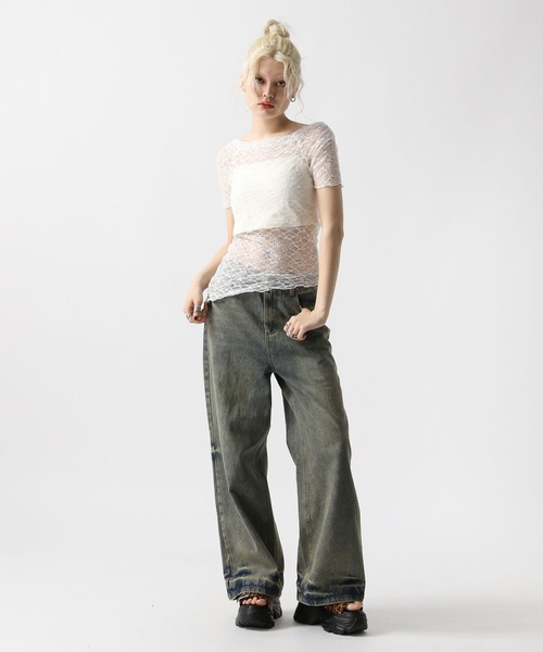 FOREVER 21(フォーエバー トゥエンティーワン)の「【2025SS】レース2WAYTシャツ(Tシャツ/カットソー・レディース・ブラック/オフホワイト/ナチュラル・SMALL/MEDIUM)」の12枚目の写真