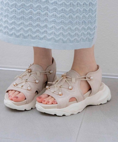 ☆日本未入荷♡キラキラパールがお洒落なサンダル セール】キラキラスニーカーサンダル(サンダル)|Noela