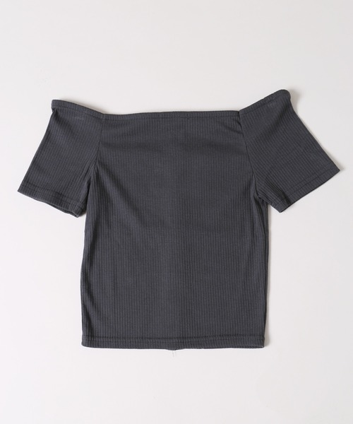 PHILLY（フィリー）の「《2点セット》チョーカーセットオフショルT（Tシャツ/カットソー・レディース・アイボリー/チャコールグレー・FREE）」の8枚目の写真