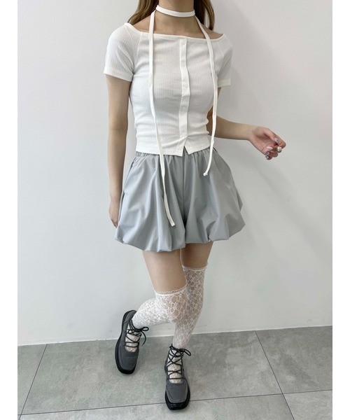 PHILLY（フィリー）の「《2点セット》チョーカーセットオフショルT（Tシャツ/カットソー・レディース・アイボリー/チャコールグレー・FREE）」の17枚目の写真