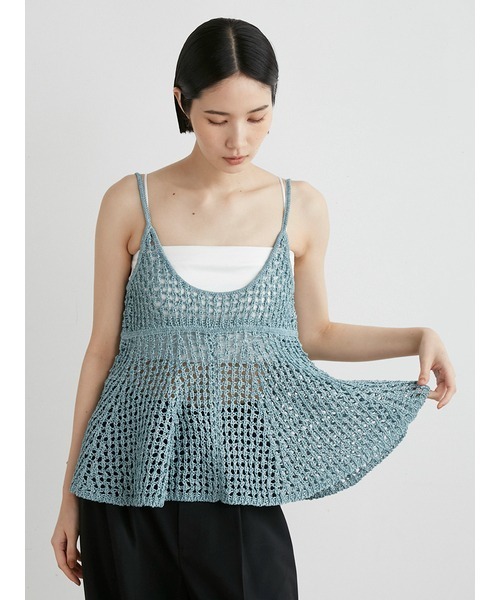 MIESROHE メッシュニットビスチェ　ブルー メッシュニットビスチェ（ベアトップ/ビスチェ）｜MIESROHE