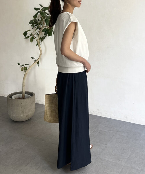 Chez toi（シェトワ）の「落ち感フレアパンツ（その他パンツ・レディース・ネイビー/ホワイト/ブラック・FREE）」の15枚目の写真