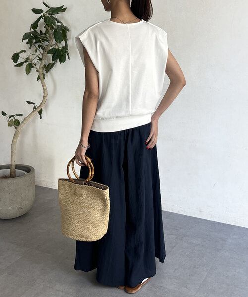 Chez toi（シェトワ）の「落ち感フレアパンツ（その他パンツ・レディース・ネイビー/ホワイト/ブラック・FREE）」の17枚目の写真