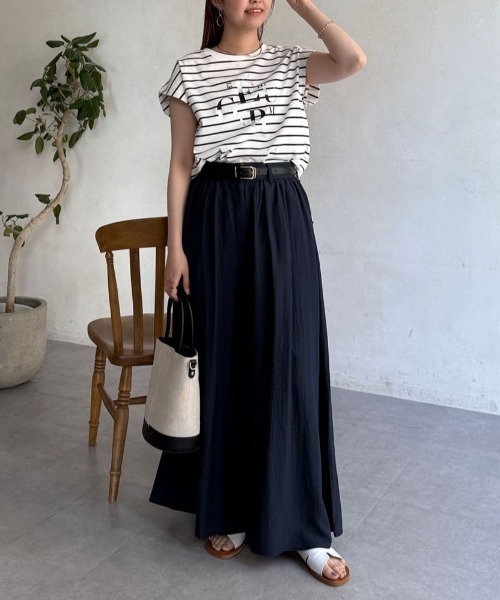 Chez toi（シェトワ）の「落ち感フレアパンツ（その他パンツ・レディース・ネイビー/ホワイト/ブラック・FREE）」の10枚目の写真