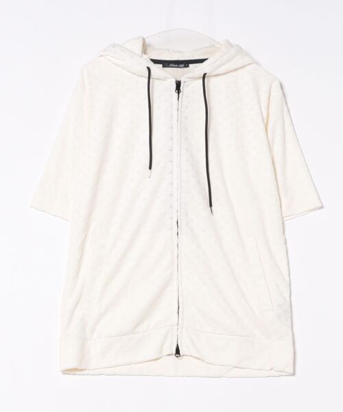 RATTLE TRAP(ラトルトラップ)の「パイルジャガード半袖パーカー(パーカー・メンズ・ブラック/ホワイト・M/LL/L)」の5枚目の写真