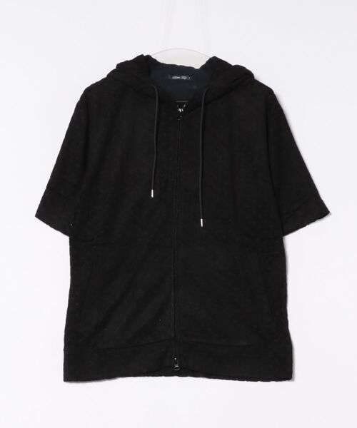 RATTLE TRAP(ラトルトラップ)の「パイルジャガード半袖パーカー(パーカー・メンズ・ブラック/ホワイト・M/LL/L)」の6枚目の写真