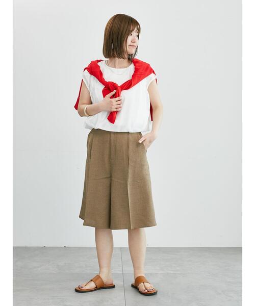 Lugnoncure(ルノンキュール)の「麻調タックハーフパンツ《2025summer catalog item》(その他パンツ・レディース・オフホワイト/ベージュ/ブラック・F)」の21枚目の写真