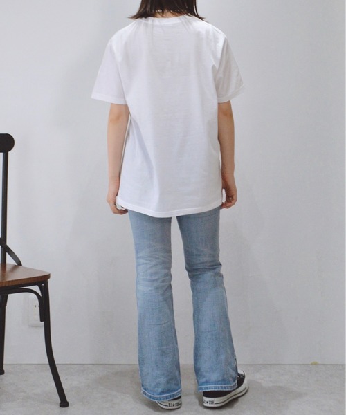 spiritoso(スピリトーゾ)の「【spiritoso】MICHIGAN カレッジロゴプリントTシャツ(CP)(Tシャツ/カットソー・レディース・杢グレー/ホワイト/ブルー系1/ネイビー×ホワイト/ブラック/ホワイト×ブラック/グリーン/ブラック×ホワイト・L/M/S/XL)」の12枚目の写真