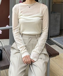 LE MORE（リモア）の「カラーフィットシアーロンT（Tシャツ/カットソー）」