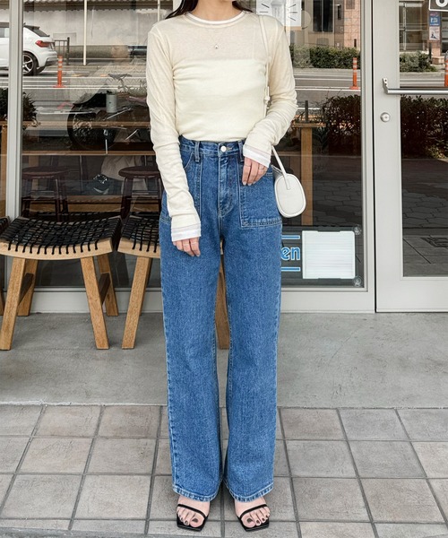 LE MORE(リモア)の「カラーフィットシアーロンT(Tシャツ/カットソー・レディース・ミント/アイボリー/ピンク/ベージュ/ブラウン/グレー/ブラック・FREE)」の17枚目の写真