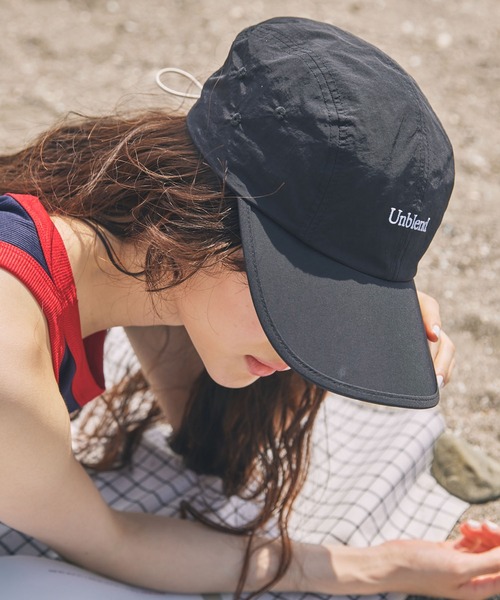 Unblend】ロゴ刺繍 ドローコード ナイロン ジェットキャップ Unblend