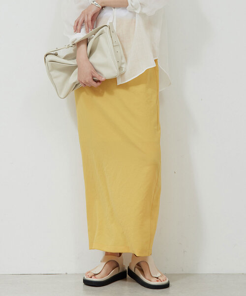 【タグ付き・新品】GALLARDA GALANTE フレアスカート イエロー セール】【ジャージーシリーズ】【セットアップ対応】ジャージー