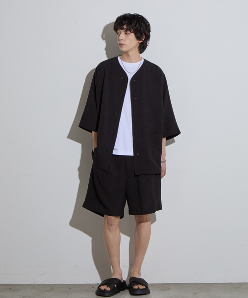 SLICK(スリック)の「【SLICK/スリック】Reflax Canvas Two Tuck Shorts / リフラックスキャンバスツータックショーツ/ セットアップ対応/ ショートパンツ/ テック素材(その他パンツ・メンズ・ブラック/グレイッシュベージュ/チャコールグレー・1/2/3)」の8枚目の写真