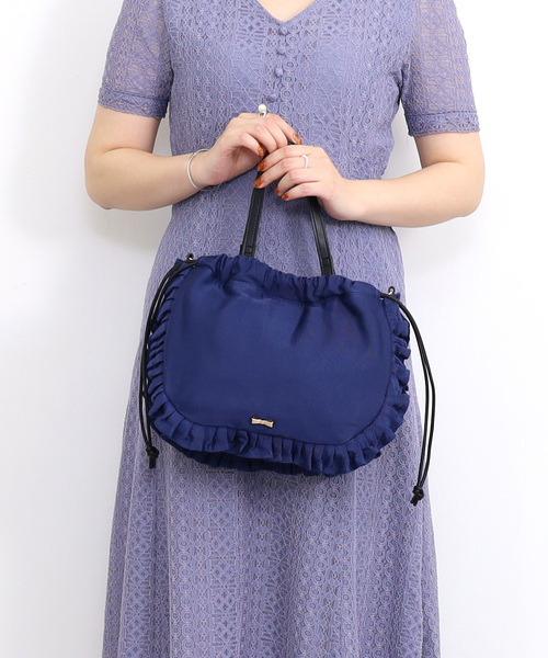 SMIR NASLI（サミールナスリ）の「フリル巾着ショルダーバッグ（ショルダーバッグ・レディース・シルバー/ブラック/ネイビー/パープル/ブラウン・FREE）」の3枚目の写真