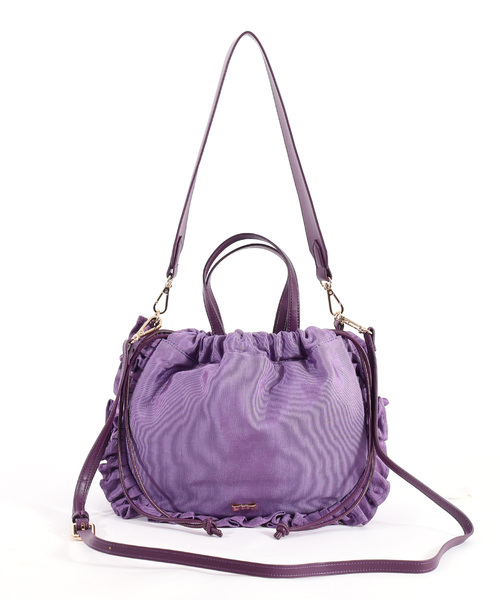 SMIR NASLI（サミールナスリ）の「フリル巾着ショルダーバッグ（ショルダーバッグ・レディース・シルバー/ブラック/ネイビー/パープル/ブラウン・FREE）」の13枚目の写真