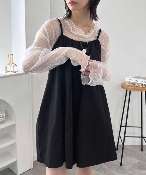 Jewelobe(ジュエローブ)の「タイプライターショートルーズオールインワン(つなぎ/オールインワン・レディース・ブラック/カーキ・FREE)」の11枚目の写真