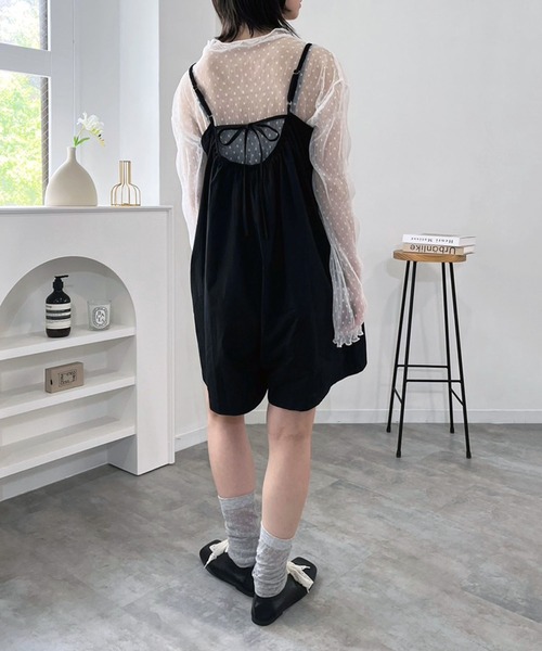 Jewelobe(ジュエローブ)の「タイプライターショートルーズオールインワン(つなぎ/オールインワン・レディース・ブラック/カーキ・FREE)」の16枚目の写真