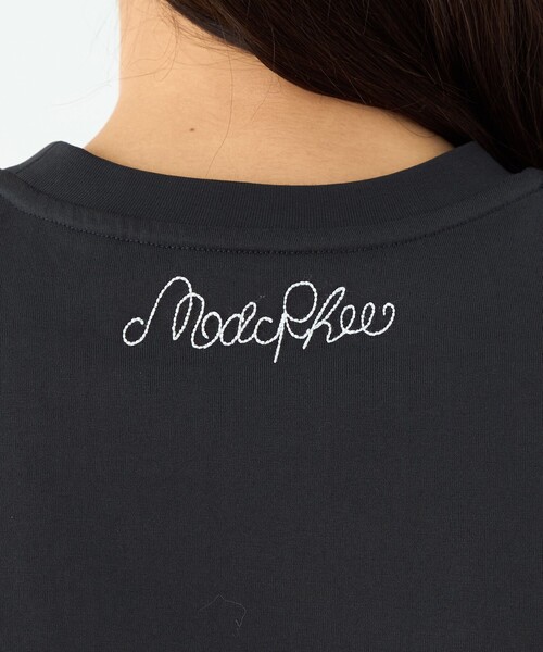 MACPHEE（マカフィー）の「ボタニカルエンブロイダリー ハーフスリーブTシャツ（Tシャツ/カットソー・レディース・ブラック/ホワイト・S）」の8枚目の写真