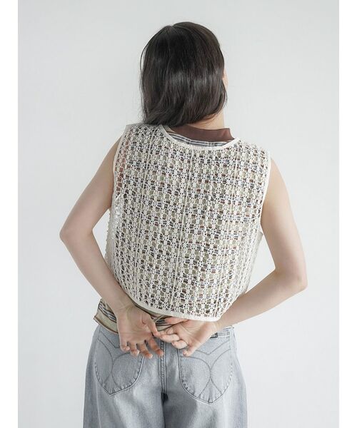 FIKA.(フィーカ)の「Geometric lace gilet(その他トップス・レディース・アイボリー/ブラック・MEDIUM)」の10枚目の写真