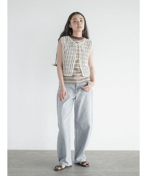 FIKA.(フィーカ)の「Geometric lace gilet(その他トップス・レディース・アイボリー/ブラック・MEDIUM)」の11枚目の写真
