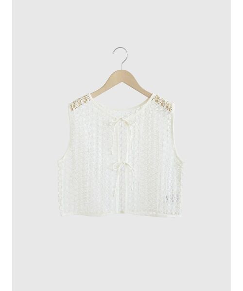 FIKA.(フィーカ)の「Geometric lace gilet(その他トップス・レディース・アイボリー/ブラック・MEDIUM)」の22枚目の写真