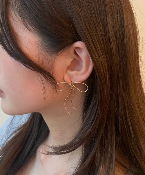 アンティークリボンCCピアス サージカル]アンティークリボン ピアッシング (5Type) 16G 韓国