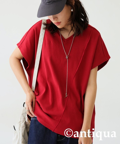 シュッと美 メロウフレンチスリーブトップス（Tシャツ
