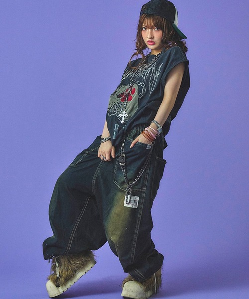 GALFY（ガルフィー）の「【GALFY/ガルフィー】必殺肉球パンチノースリーブ（Tシャツ/カットソー・メンズ・パープル/ホワイト/ブラック・L/XL）」の16枚目の写真