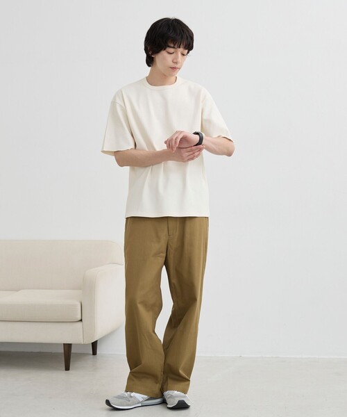 coen（コーエン）の「ワッフルショートスリーブＴシャツ（Tシャツ/カットソー・メンズ・オフホワイト/ダークグレー/ナチュラル・L/XL/M/S）」の7枚目の写真
