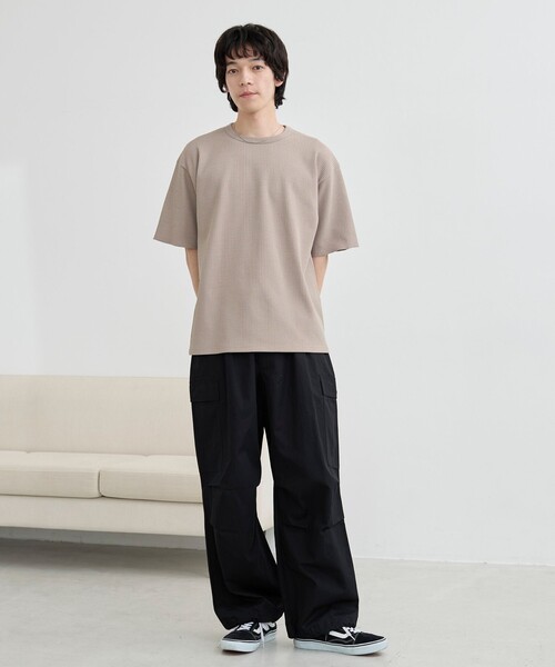 coen（コーエン）の「ワッフルショートスリーブＴシャツ（Tシャツ/カットソー・メンズ・オフホワイト/ダークグレー/ナチュラル・L/XL/M/S）」の11枚目の写真