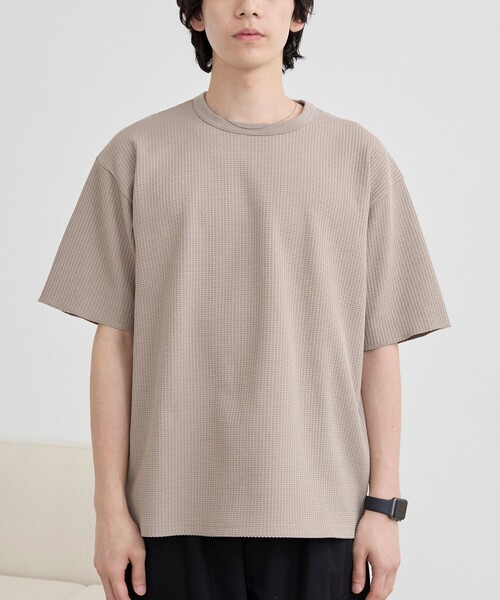 coen（コーエン）の「ワッフルショートスリーブＴシャツ（Tシャツ/カットソー・メンズ・オフホワイト/ダークグレー/ナチュラル・L/XL/M/S）」の16枚目の写真